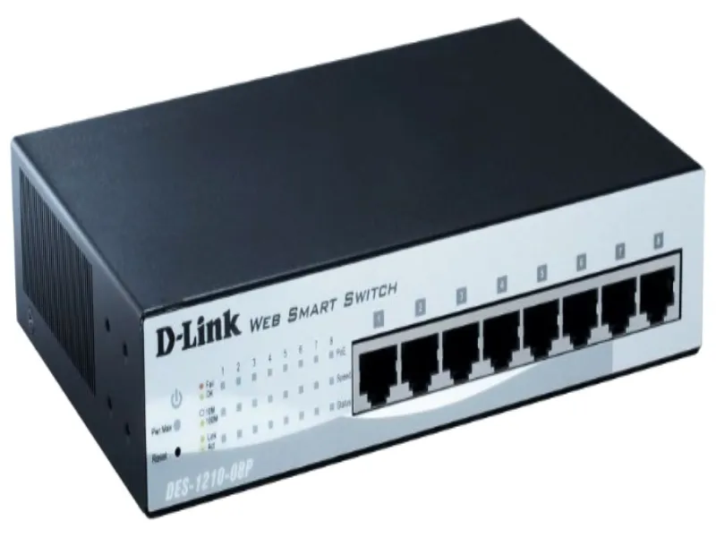 DES-1210-08P D-Link 8-Port Fast Ethernet PoE Web Smart ...