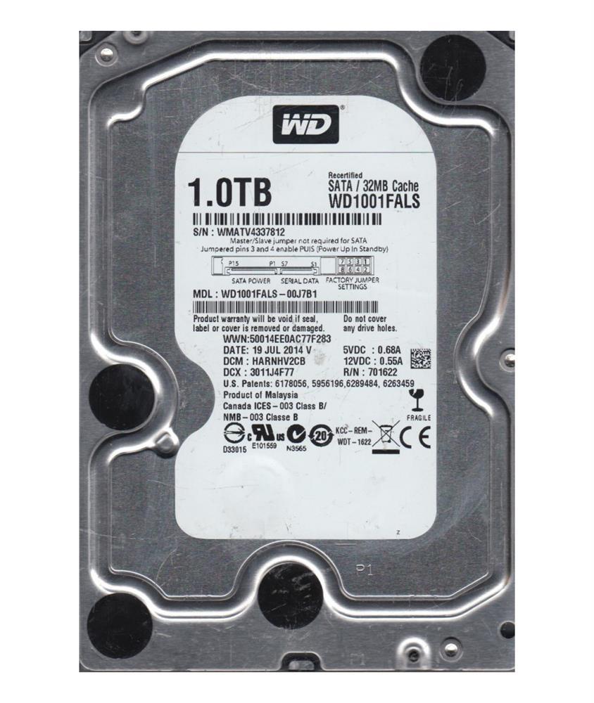 WD1001FALS-00J7B1 Western Digital Caviar Black 1TB 7200RPM SATA 3GB/s 32MB  Cache 3.5-inch Hard Drive